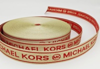 Sangle en polyester de haute qualité avec fils dorés et argentés, utilisée pour les vêtements, les sacs, les sangles, logo personnalisé, sans élastique