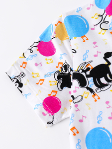 בד קפיץ בייבי פעוטות שרוול קצר צמרות מכנסיים ארוכים קריקטורה 2 חתיכות פיג 'מה סטים לילדים - Product Image 3