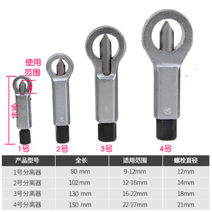 Nut Splitter Tool Set 24.5x16.5x6cm Alloy Steel Hand Operated For Home Auto Repair With Hard Case Storage - Product Image 5