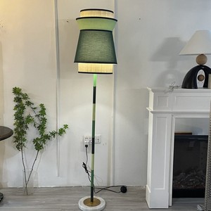 Hand-Woven <b>Floor</b> <b>Lamp</b> In Lush Bamboo <b>Green</b> Adjustable Height Led Light Source For Study Living Room Bedroom - Product Image 4
