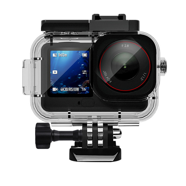 For DJI Osmo Action 6 Sport Camera HONGDAK 60m Waterproof Housing Diving Case with Cold Shoe, Buckle Basic Mount, Screw