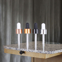 Flacon compte-gouttes en verre et aluminium de couleur personnalisée, 18 mm/20 mm/24 mm, finition or/argent, bouchon à vis en plastique-aluminium