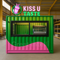 Conteneur mobile 20 pieds x 10 pieds pour restauration rapide, mini café pop-up, atelier, bureau à domicile, design moderne, structure en acier