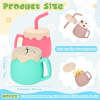 Offre Spéciale : Tasse d'apprentissage 2-en-1 en silicone pour bébé avec 2 couvercles interchangeables (paille et bec verseur) pour enfants