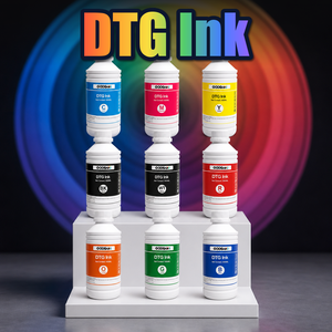 Encre DTG large gamme 9 couleurs 1000ML CMYK Blanc pour tête d'impression industrielle Kyocera Compatible Vente en gros en vrac Fournisseur d'usine - Product Image 1