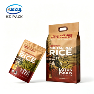 Sac d'emballage étanche 5 kg à quatre soudures latérales avec poignée en plastique pour riz, céréales et café en poudre - Product Image 2