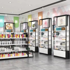 Stand d'exposition de cosmétiques de luxe style européen personnalisé, présentoir mural pour rouges à lèvres, vitrine pour produits de beauté - Product Image 4