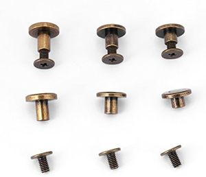 Sets Brass Flat Head Button <b>Studs</b> Mm Bronze Leathercraft Screw Rivets For Belts <b>Bags</b> Shoes Rotatable DIY Leather Hardware With N - Product Image 3
