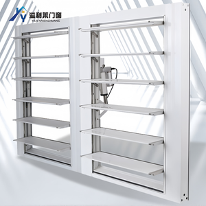 Fenêtre à persiennes horizontale moderne en alliage d'aluminium, résistante aux ouragans, étanche, ventilée, à <span class=keywords><strong>manivelle</strong></span> manuelle, antivol, pour entrepôt extérieur - Product Image 5