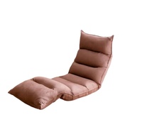 Fauteuil de sol pliable réglable en denim et lin, canapé paresseux pour salon et chambre à coucher