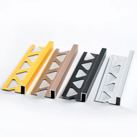 Profilé décoratif en aluminium pour carrelage, finition brossée or, noir, argent, pour sol et mur avec trou de fixation