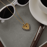 Romantique Rouge Zircon Coeur Pendentif Collier 18K Plaqué Or En Acier Inoxydable Bijoux Classique Lien Chaîne Pendentif pour Femmes Cadeau