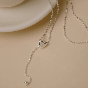 Cadena de Plata de Ley S925 con Colgante de Corazón de 68 cm, Diseño Minimalista, Joyería para Regalo - Product Image 4