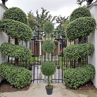 SanBao Arbre artificiel PE de 1,80 m en buis, topiaire à 3 boules, écologique, pour intérieur/extérieur, mariages, Noël, Nouvel An