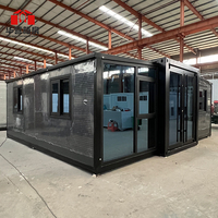 Casa Contenedor Modular Prefabricada Plegable y Expandible de 40 pies, Estructura de Acero con Panel Sándwich, Diseño Moderno, Residencial de 3 Dormitorios