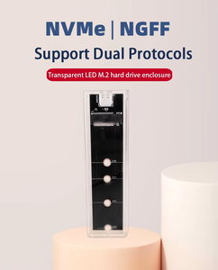OEM LED trasparente <span class=keywords><strong>M</strong></span>.<span class=keywords><strong>2</strong></span> USB 3.1 a 10G velocità Mobile Hard Disk Box NVME/NGFF <span class=keywords><strong>2</strong></span> In 1 doppio protocollo Computer esterno stato solido - Product Image 3
