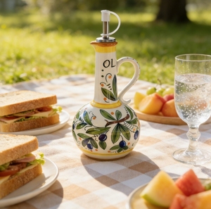 Distributeur d'huile d'olive <span class=keywords><strong>en</strong></span> céramique personnalisé, peint à la main, style italien, bouteille d'huile, récipient à huile de cuisine, essentiels de cuisine, cruche à <span class=keywords><strong>vinaigre</strong></span> - Product Image 5