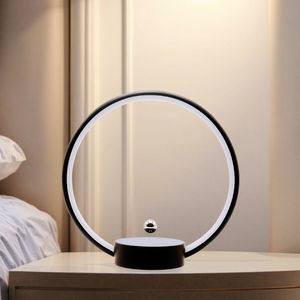 Magnetic Levitating Circle Lamp Minimalist Natural Floating Flying Ball Switch Table Lamp For Living Room Home Decor - Product Image 4