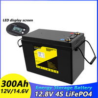 Batería de Almacenamiento Lifepo4 de 12V 300Ah con Pantalla LCD Integrada para Equipos de Energía Solar Residencial, RV, Marino y Yate