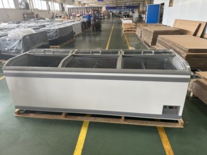 Kenkuhl arriba y abajo isla deslizante gran cofre congelador refrigerador supermercado comercial carne enfriador escaparate - Product Image 3