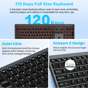 Teclado Retroiluminado Recargable JOMAA, Modo Dual 2.4G y Bluetooth, Teclado Inalámbrico Multidispositivo para Laptop, Tablet, Mac, iPad y Teléfono - Product Image 5