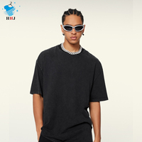 Camiseta Oversize Blanca de Algodón Grueso con Estampado Directo, Diseño de Hombros Caídos, Estilo Urbano para Hombre, Camiseta Lisa