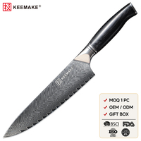 Couteau de chef 8 pouces en acier Damas 67 couches, cœur VG10, ultra-affûté, couteau de cuisine japonais avec manche en bois Pakka