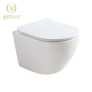 MEIYANI Rimless Flushing Bathroom <strong>Toilet</strong> One-time Glaze One-time Firing Matte <strong>Blue</strong> Color Wall-hung <strong>Toilet</strong> - Product Image 2