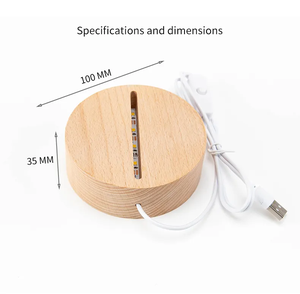 Bán buôn New LED 3D bằng gỗ cơ sở ánh sáng với cáp USB cho phòng ngủ ánh sáng ban đêm hiển thị cơ sở - Product Image 4