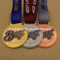 Médaille sportive personnalisée en alliage de zinc durable, or, argent, bronze, trophée de course avec ruban pour la compétition de marathon, souvenir