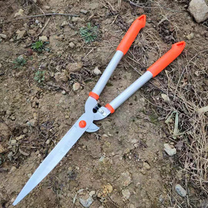 Tijeras para cortar setos de doble propósito, hoja de acero inoxidable de 45-60 cm para podar plantas de jardín y recortar césped, color gris - Product Image 5