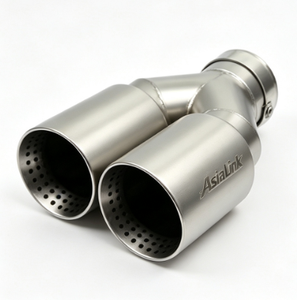 Embout d'échappement AsiaLink en acier inoxydable 304, double sortie, neuf, silencieux double - Product Image 4