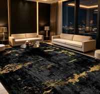 Tapis de sol RELEANY en polyester lavable 8x10, avec envers antidérapant en TPR, moderne, abstrait, à poils ras, doux, pour salon et chambre à coucher