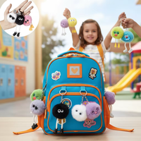 Porte-clés en peluche Kawaii Poulet et Lapin Jaune Adorable, Jouet en Peluche Douce et Écologique avec Design en Forme de Cœur pour Accrocher au Sac à Dos