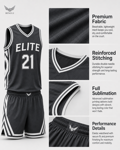 Uniforme de Baloncesto Personalizado con Sublimación, Marca Privada OEM, Jersey y Pantalones Cortos de Secado Rápido que Absorben la Humedad, de Fábrica - Product Image 4
