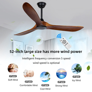 Bắc Âu 52Inch <span class=keywords><strong>Fan</strong></span> Đèn Nhà Gỗ DC Câm Điện Trang Trí Trong Nhà Hiện Đại Điều Khiển Từ Xa Quạt Trần Với Ánh Sáng - Product Image 5