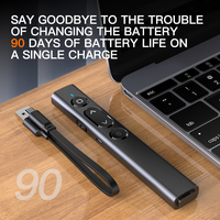 Leizun USB sans fil, pointeur laser rechargeable rouge 2.4G, fonction magnétique, portée de 100 m, réunions PowerPoint, stylo pointeur laser B2
