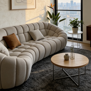 Ensemble de canapé gonflable en forme d'arc créatif, qualité supérieure, cadre durable, base en bois massif, couleur et texture personnalisées - Product Image 5