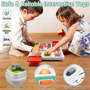 Tableau d'activités sensoriel Montessori pour bébé de 6, 12, 18 mois, 10 en 1, accessoires de cuisine éducatifs, jouets de voyage pour enfants avec musique - Product Image 6