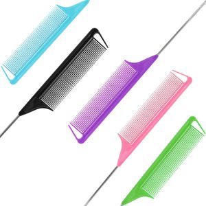 Peigne à queue de rat antistatique et résistant à la chaleur pour salon de coiffure, peigne à queue métallique en carbone pour tressage, vente en gros - Product Image 3