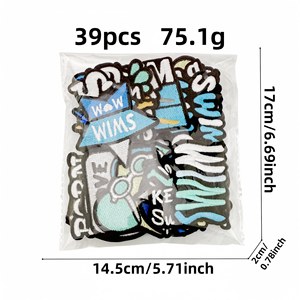 Dễ Thương Hình Ngôi Sao Bơi Sắt Trên Các Bản Vá Lỗi Tự Làm Quần Jean Áo Khoác Ba Lô Phù Hiệu Hợp Thời Trang Màu Xanh Phim Hoạt Hình Bơi Thêu Các Bản Vá Lỗi Cho Túi - Product Image 2