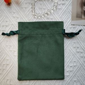 Super Soft Dark Green Velvet Custom Logo Bracelet Necklace Gift Jewellery Velvet <b>Dust</b> Packaging Pouch Jewelry Drawstring <b>Bag</b> - Product Image 6