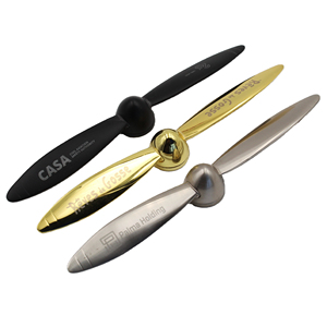 Chất lượng cao mạ bạc hợp kim kẽm hãng hàng không Quà tặng khuyến mãi 3D cánh quạt văn phòng thư mở dao cắt có thể 360 xoay - Product Image 1