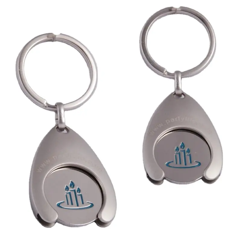 Custom Made Chip Trolley Sleutel Coin Token Houder Logo Sleutelhanger Sleutelhanger Winkelwagentje Trolley Coin Tokens