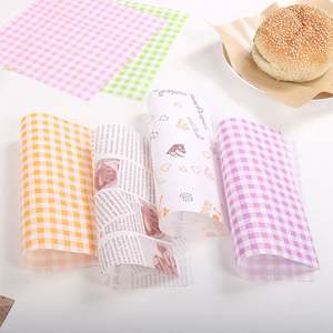 Papier d'emballage alimentaire biodégradable personnalisé, résistant à la graisse, avec logo imprimé, pour sandwichs, hamburgers, traiteurs, papier ciré résistant à la graisse - Product Image 5