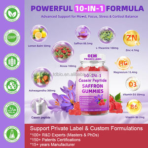 Gomitas de Estado de Ánimo con Péptidos de Caseína Hidrolizada y Azafrán de Marca Propia, Suplementos para Niños y Adultos, Enfoque Visual - Product Image 2