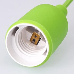 Accessoires d'éclairage modernes pour le bricolage Porte-ampoule à visser E27 Plafonnier coloré en PVC avec montage sur câble en métal avec base de lumière suspendue - Product Image 3