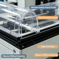 Profil d'extrusion transparent sur mesure en PC acrylique transparent pour vitrine, couvercle de protection, garde-corps de sécurité – Fourniture directe usine