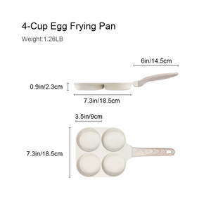Sartén para huevos y hamburguesas, sartén 3 en 1 para desayuno, sartén <span class=keywords><strong>de</strong></span> piedra Maifan, sartén para huevos <span class=keywords><strong>de</strong></span> cuatro orificios, sartén antiadherente, sartén para panqueques para el hogar - Product Image 6