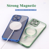 Coque de téléphone magnétique électroplaquée tendance, antichoc et sécurisée pour iPhone 12 13 14 15 16 Pro Max & XR XS Max